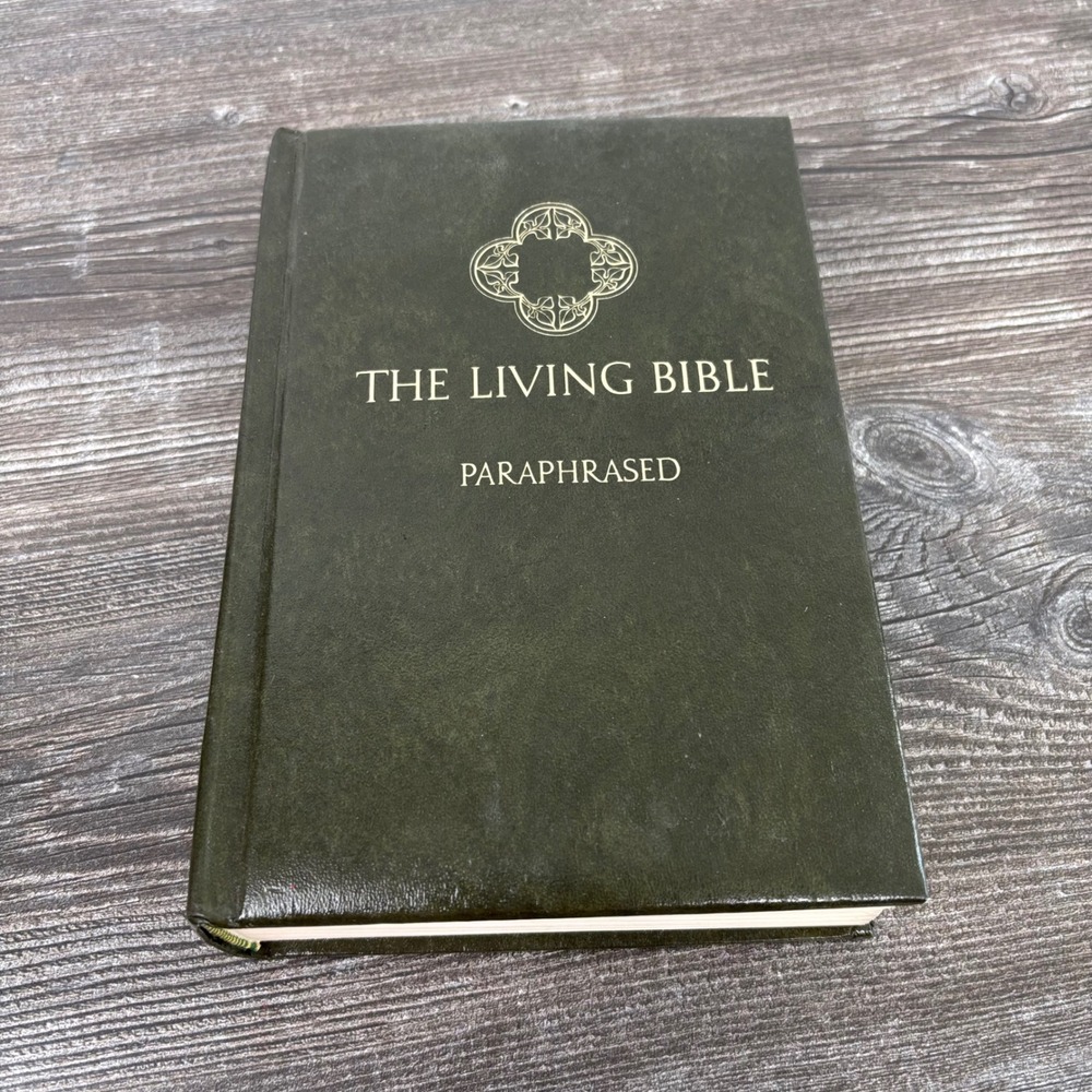 Tyndale The Living Bible Paraphrased Book OS Green Good 1973 Hardcover Vintage